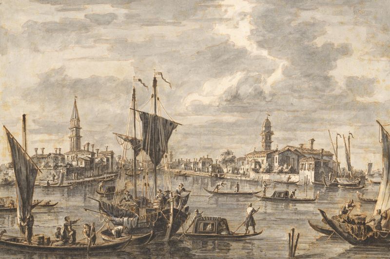 Landscape view of Mazzorbo by Francesco Tironi, oil on canvas