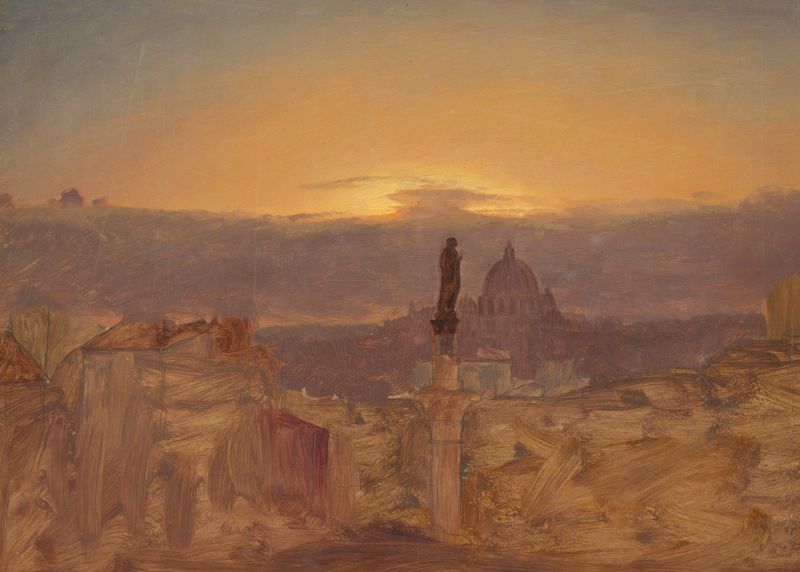 La Basílica de San Pedro al atardecer, pintura al óleo de Frederic Edwin Church