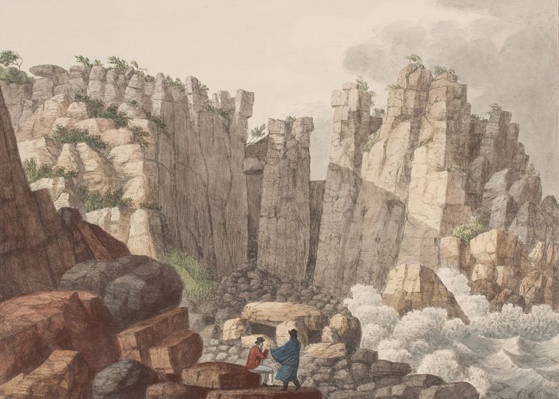 Paisagem representando uma costa com oceano e nuvens de Søren L. Lange