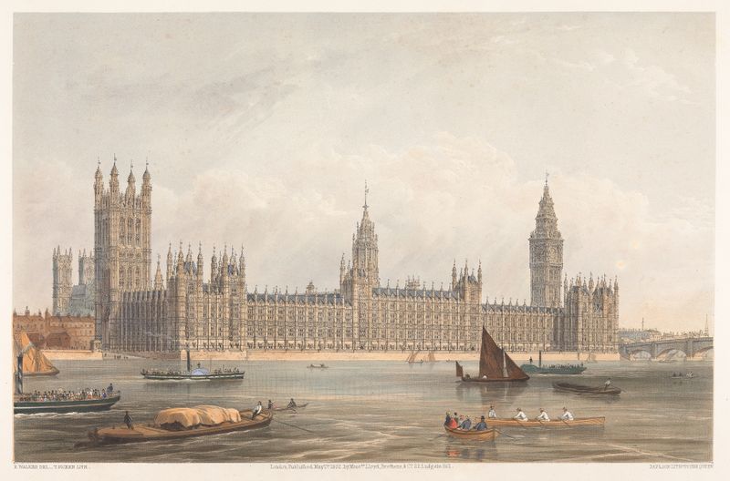 The New Houses of Parliament by Edmund Walker, oil on canvas