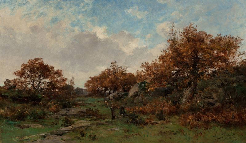 Cap Finistère de Léon Joubert, óleo sobre lienzo que representa un amanecer costero con acantilados y mar.