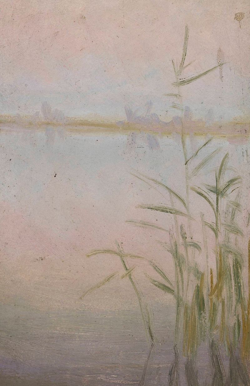 Reeds at the lake by Władysław Ostrowski, impressionism