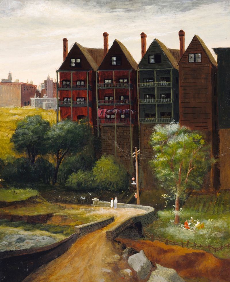 Bronx Landscape de Manuel Tolegian, modernismo, representando una escena natural serena