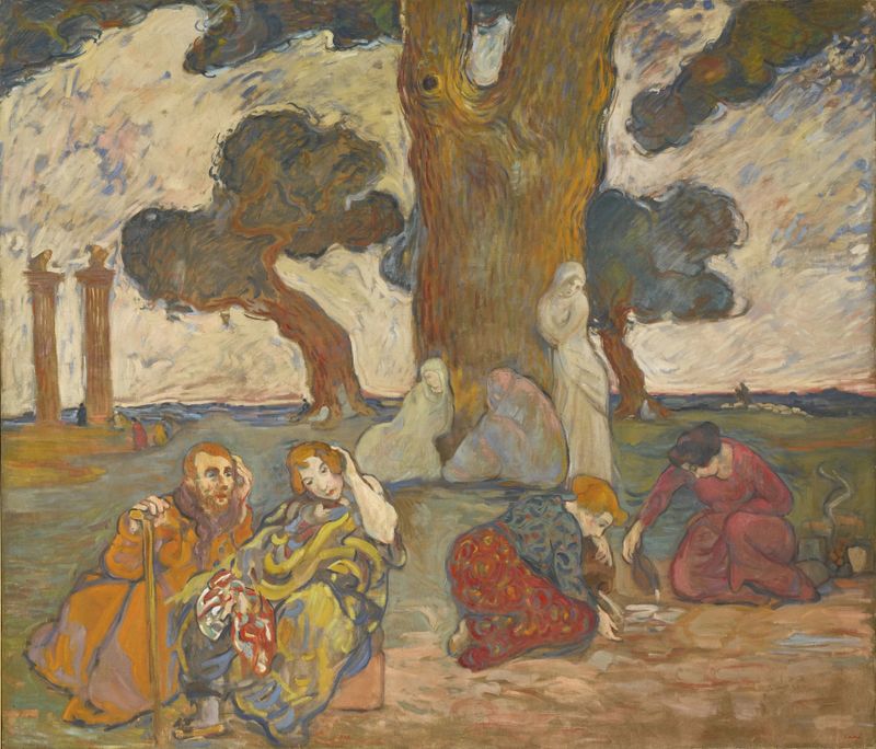 Les Chênes de Dodone, óleo sobre tela de Louis Valtat, apresentando carvalhos antigos e um céu sereno.
