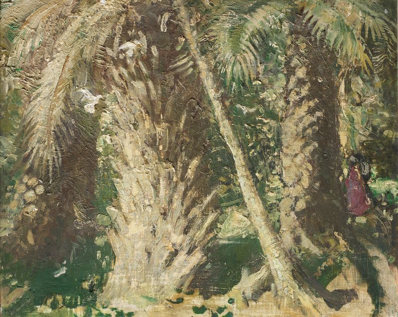Alcazar Gardens by William Nicholson, oil on canvas depicting a vibrant garden scene