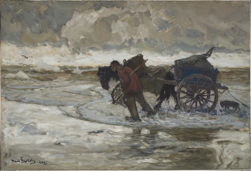 Paisaje de dunas al atardecer, pintura al óleo de Hans Von Bartels
