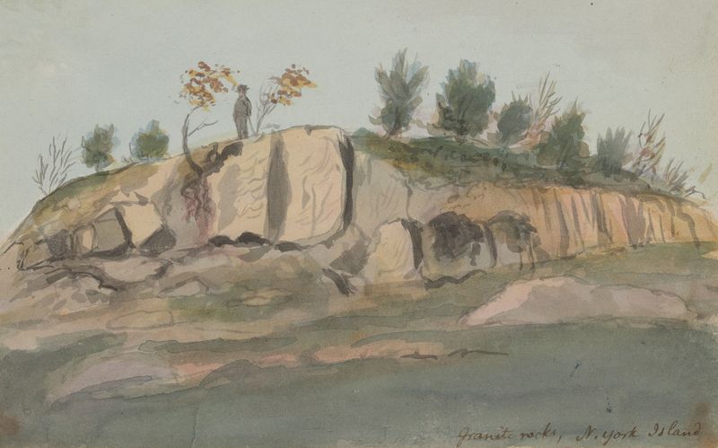 Granite rocks on N. York Island, Romanticism, by Alexander Anderson