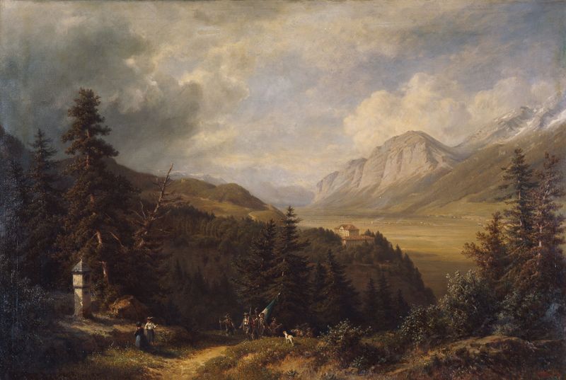 Bergisel by Gottfried Seelos, landscape with soft pastel colors