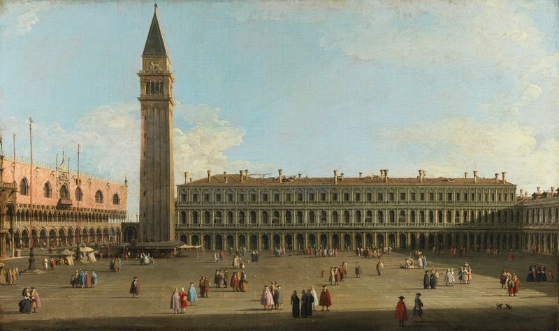 Saint Mark’s Square in Venice, oil on canvas by Canaletto