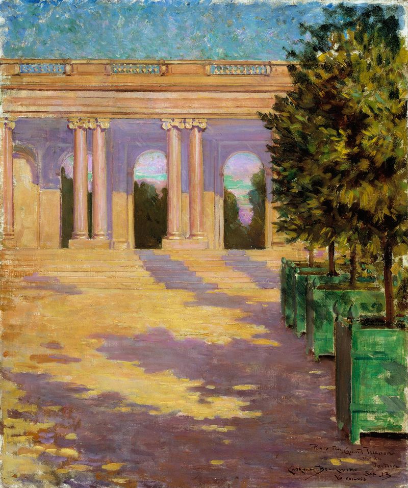 Arcade of the Grand Trianon, oil on canvas by James Carroll Beckwith