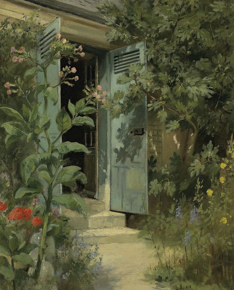 Escena botánica con flores vibrantes de Marie Adrien Lavieille, impresionismo