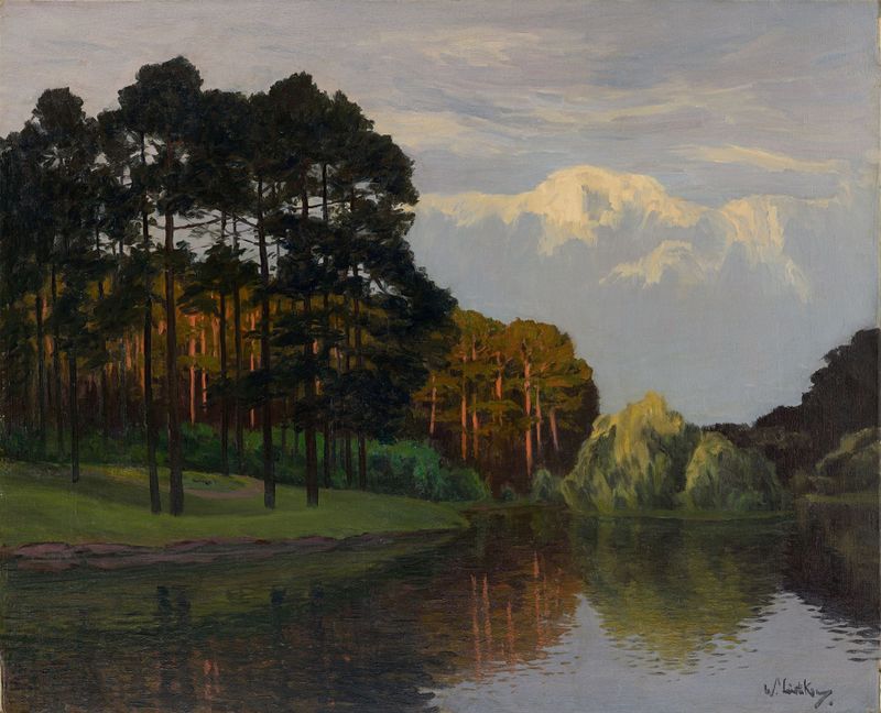 Impressionist landscape of Hubertussee im Grunewald by Walter Leistikow
