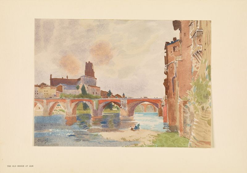 The Old Bridge at Albi by Pierre Vignal, impressionism, landscape