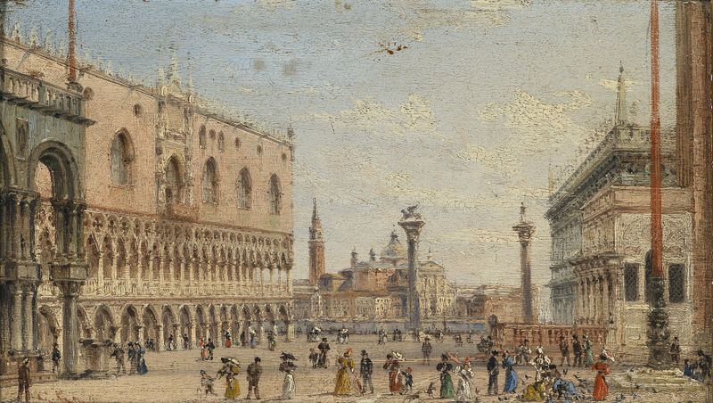 Architecture of Basilica di San Marco in Venedig by Giovanni Grubacs, oil painting