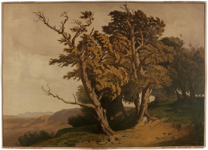 Eichen by Edmund Kanoldt, oil painting of a majestic oak illuminated by golden light