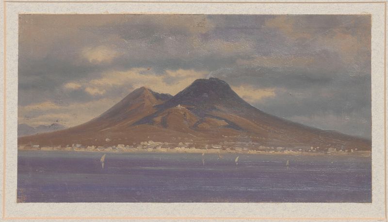 Vesuvius e o Porto de Nápoles, óleo sobre tela de Arthur Blaschnik