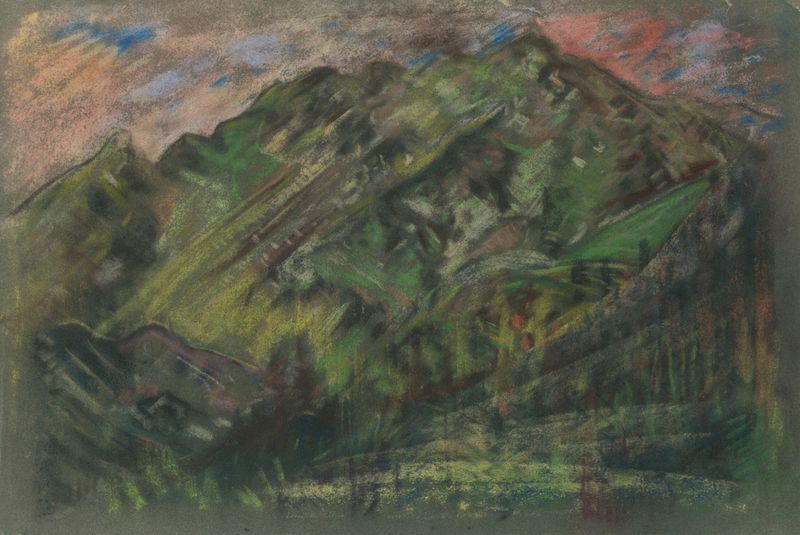 Landscape with mountains and forest by Arnold Peter Weisz-Kubínčan, medium unknown