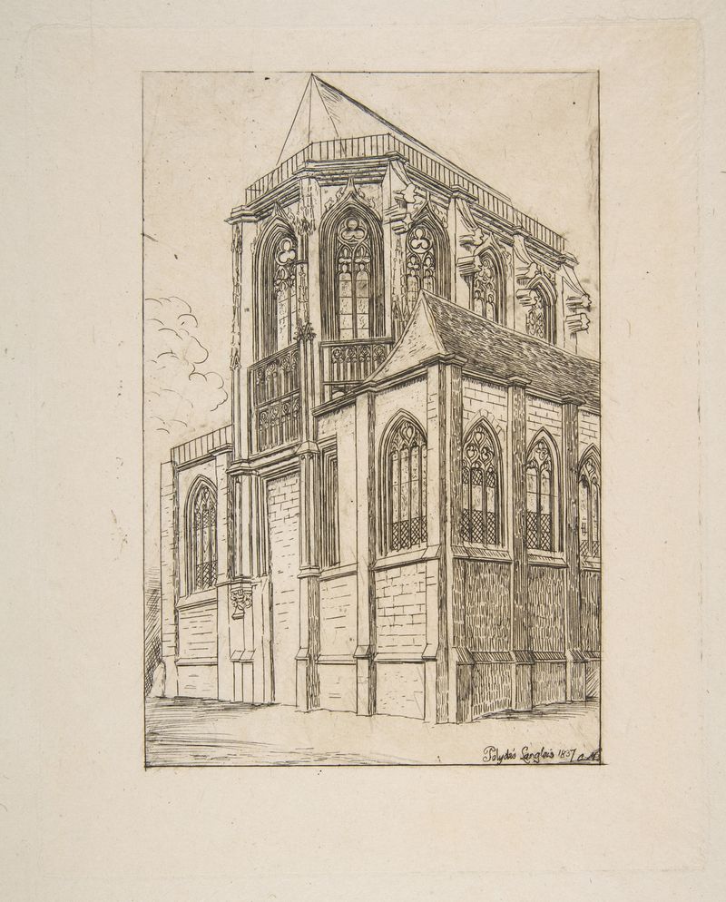 Engraving of the apse of the Church of St. Martin-sur-Renelle by Charles Meryon