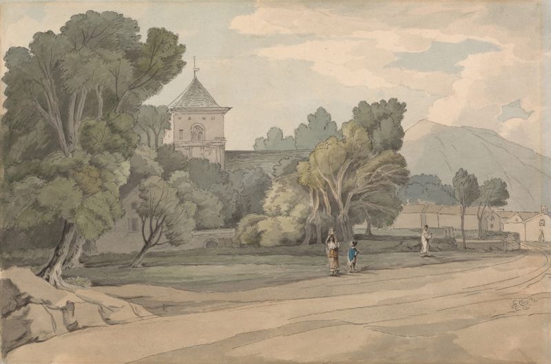 Landscape by Francis Towne, depicting a serene horizon in soft pastel colors.