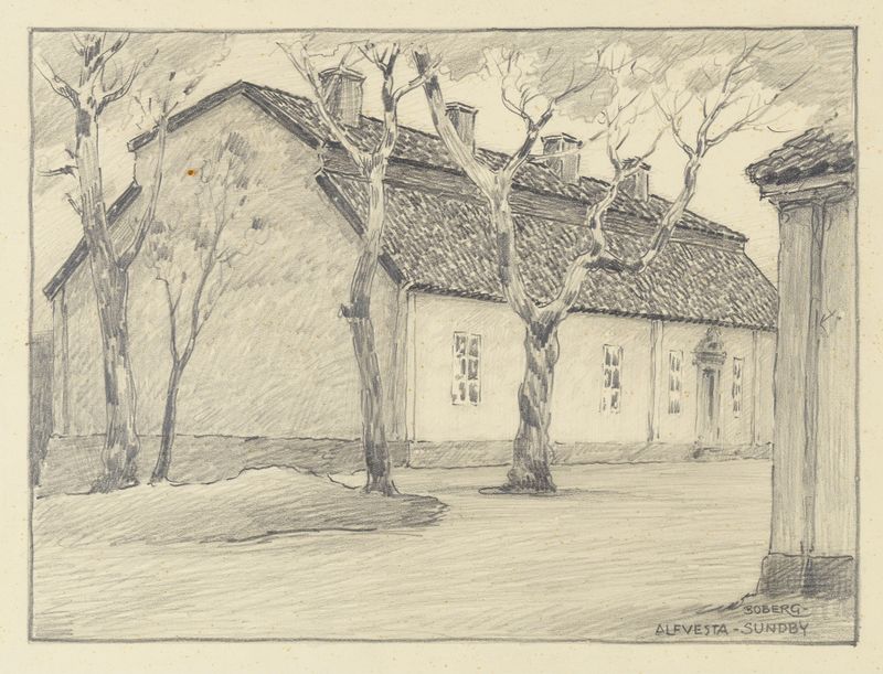Arquitectura de Ferdinand Boberg, pintura al óleo con luz y sombra