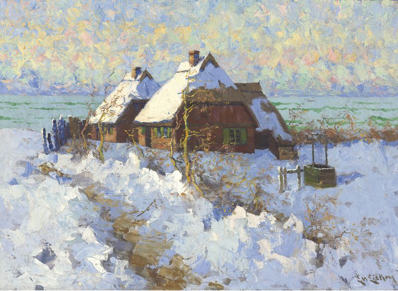 Winter landscape with frost-kissed trees by Elisabeth von Eicken