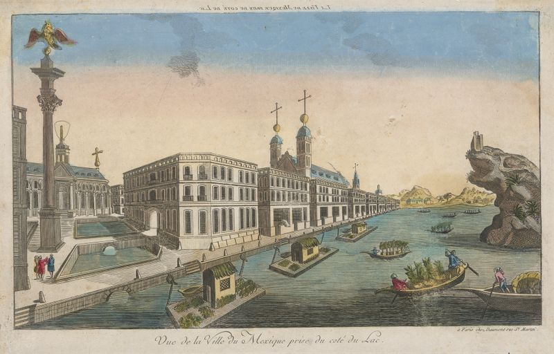 Paisaje de la Ciudad de México por artista desconocido, Colonial American, medio desconocido
