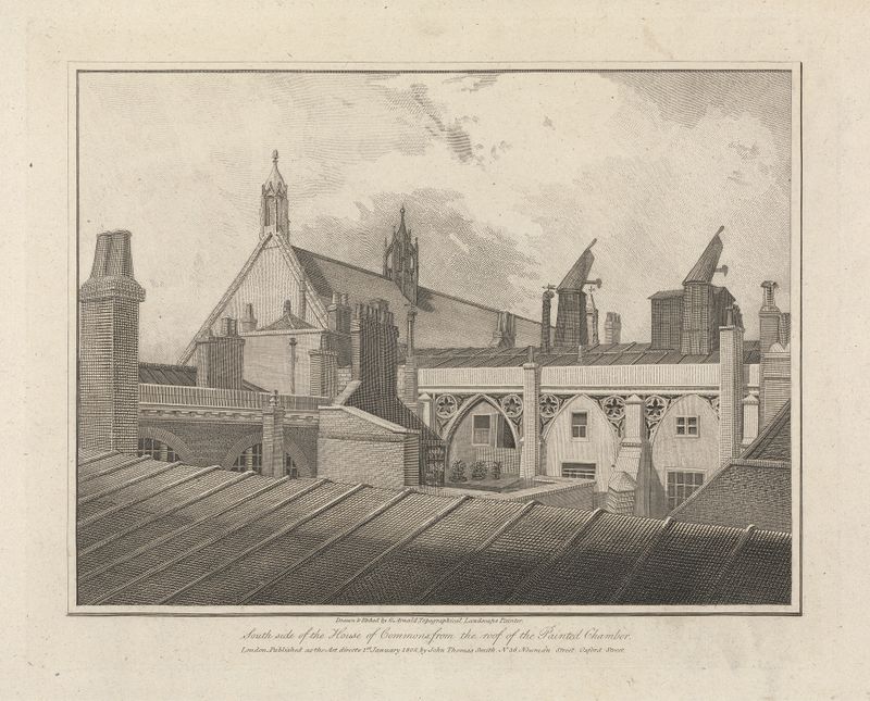 South Side of the House of Commons, oil on canvas by George Arnald