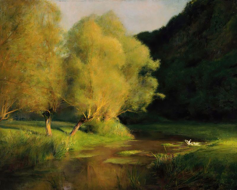 Willows by a Stream, oil painting by Pascal-Adolphe-Jean Dagnan-Bouveret