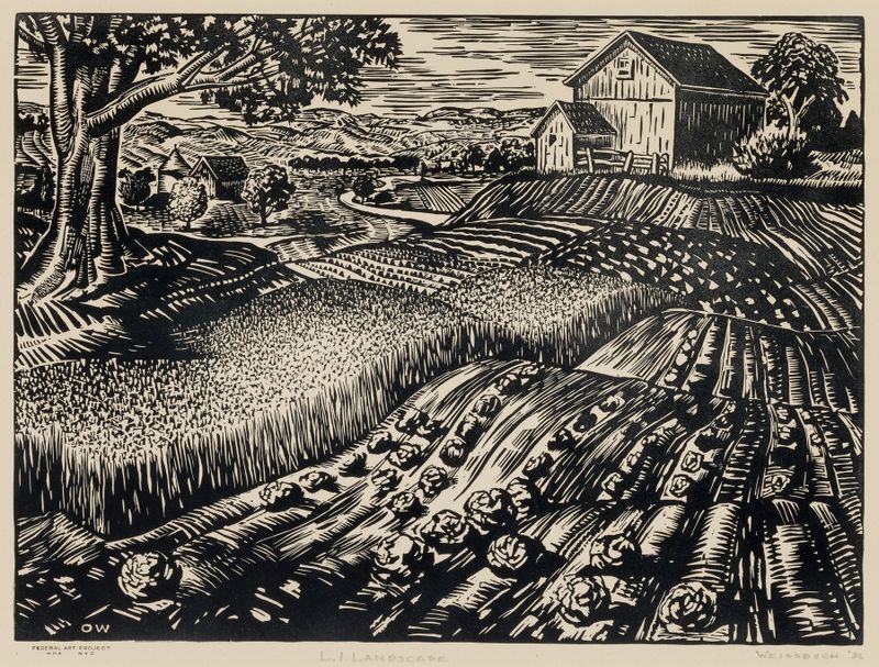 Paisaje de Oscar Weissbuch, que representa colinas y flores silvestres en un estilo impresionista.