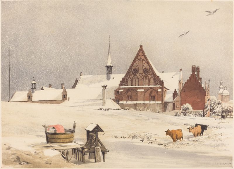 Paisaje de Byloke, Ghent de Thomas Shotter Boys, pintura al óleo