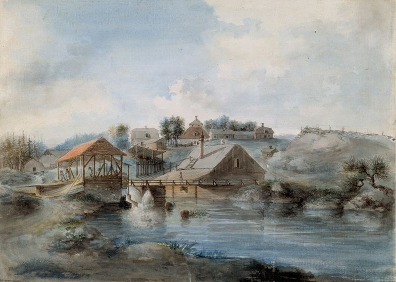 Vista do Serralheiro Bernshammar, pintura a óleo de Pehr Nordquist