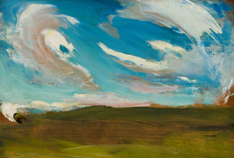 Clouds sketch by Konrad Krzyżanowski, depicting ethereal forms in soft greys and whites.