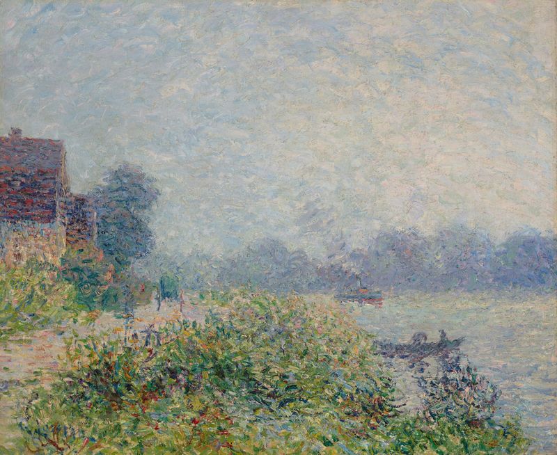 Paisaje ribereño de Gustave Loiseau, óleo sobre lienzo