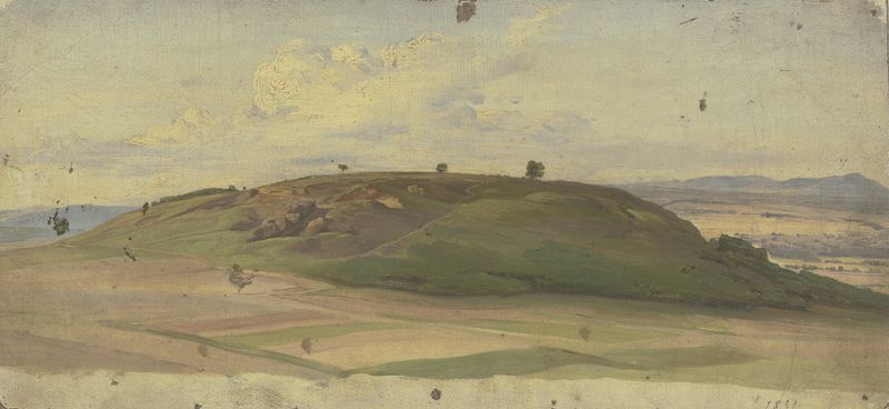 Landscape with a hill and meadow, oil painting by Jakob Becker