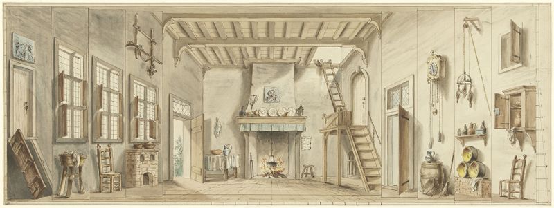 Theater set design by Pieter Bartholomeusz. Barbiers, medium unknown