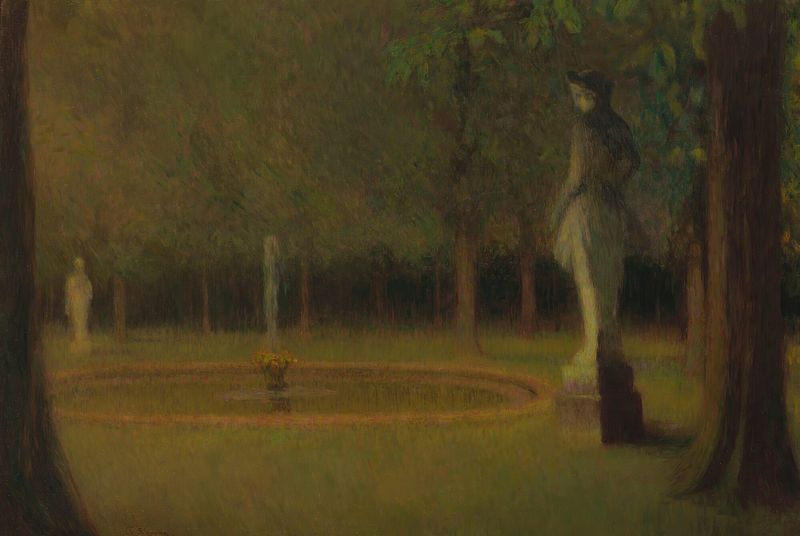 Les Statues Dans Le Parc De Versailles, oil on canvas by Henri Le Sidaner