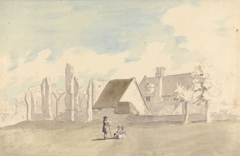 Gravura de Priory Old House, Thetford por Capt. Francis Grose