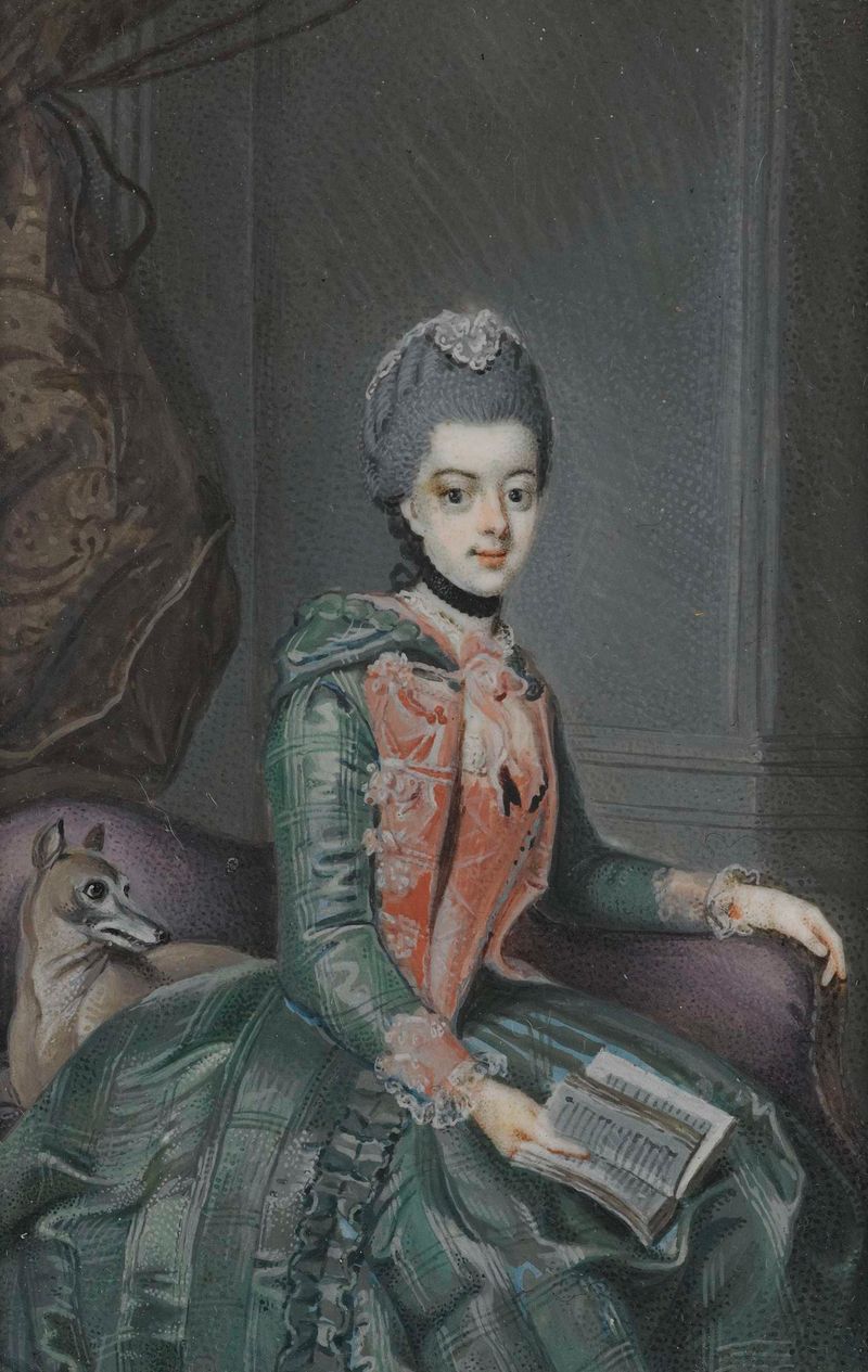 Retrato de Frederika Sophia Wilhelmina, medio de marfil, artista desconocido