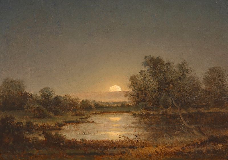 Landscape with river and foliage by Adalbert Stifter, 1850