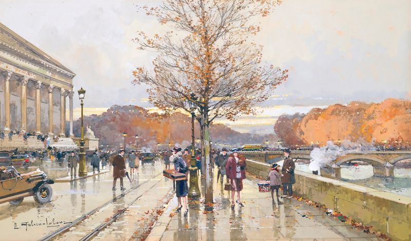 L’assemblée Nationale Et Le Pont De La Concorde de Eugène Galien-Laloue, impresionismo
