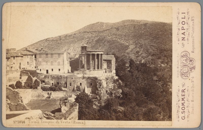 Impresión de albúmina del Templo de Vesta en Tivoli de Giorgio Sommer