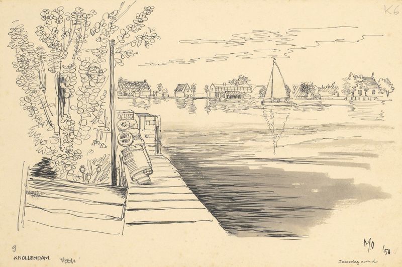 Paisaje que representa un tranquilo canal de Maarten Oortwijn, 1950