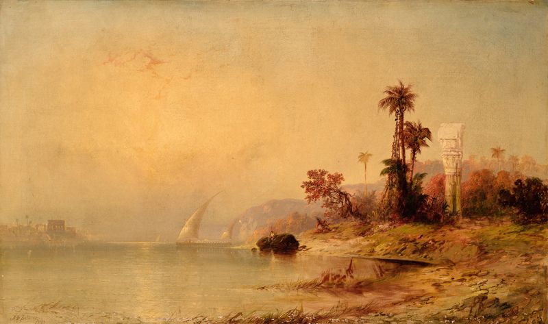 The Temple of Philae by Franklin D. Briscoe, depicting ancient architecture in an unknown medium.