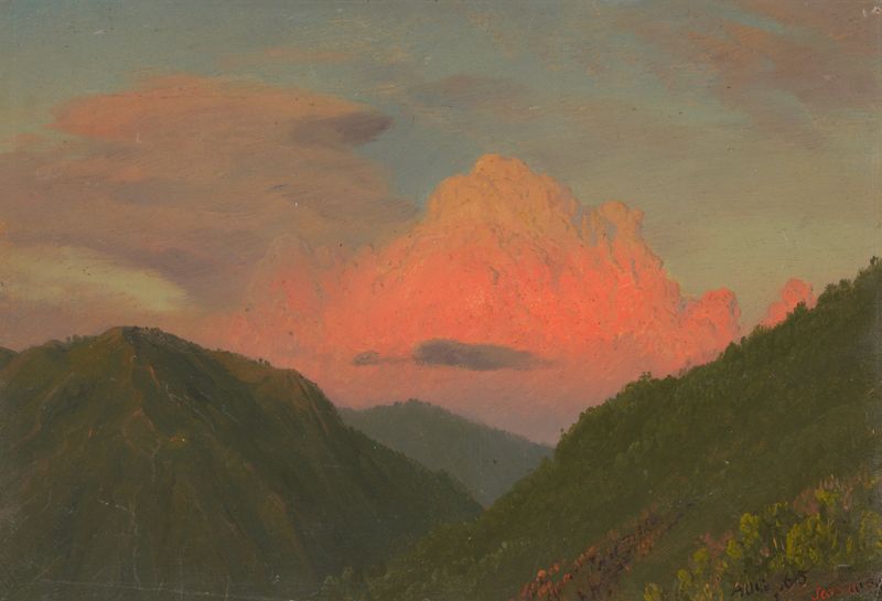 Sunset over Hilltops, óleo sobre tela de Frederic Edwin Church