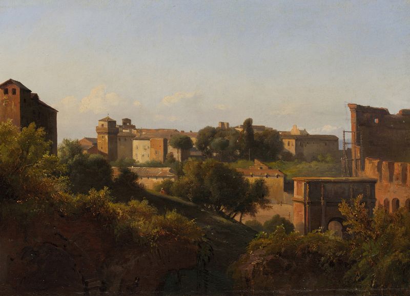 View of the Colosseum and the Arch of Constantine, oil on canvas by Jean-Charles Joseph Rémond