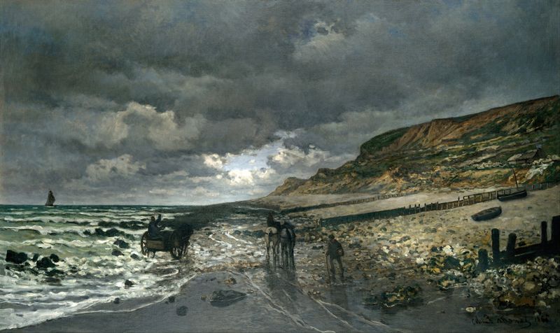 La Pointe de la Hève at Low Tide, pintura al óleo de Claude Monet