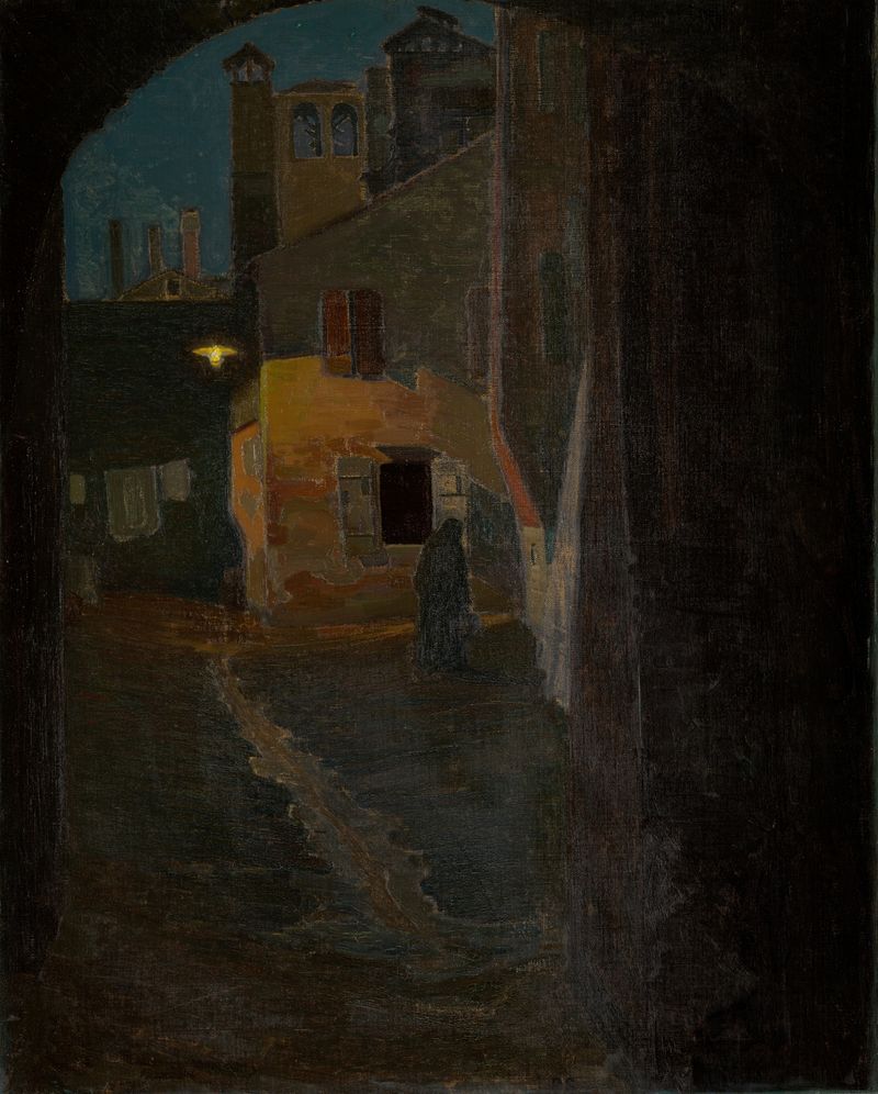 Landscape with ochres and muted greens by Pelle Swedlund, Post-Impressionism