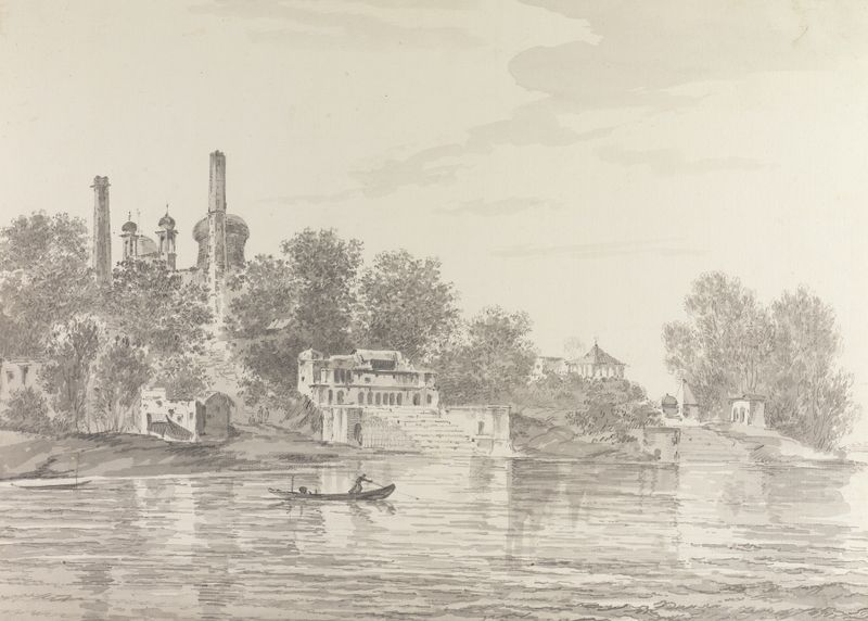 Pencil and ink drawing by William Hodges, depicting a landscape from India.