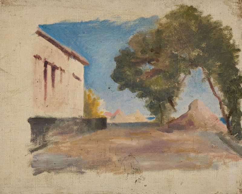 Paisagem com nuvens turbulentas, pintura a óleo de Jan Ciągliński