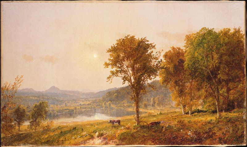 Brimstone e Sugar Loaf Mountains por Jasper Francis Cropsey, pintura a óleo